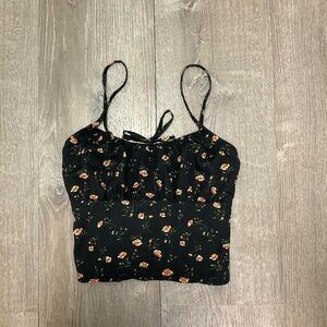 Floral Black Camisole Top